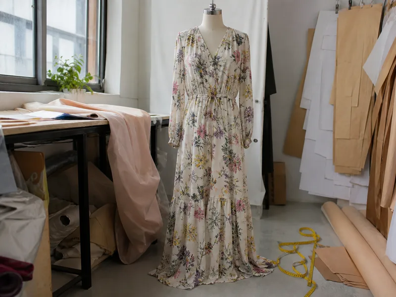 Floral long dress product sample