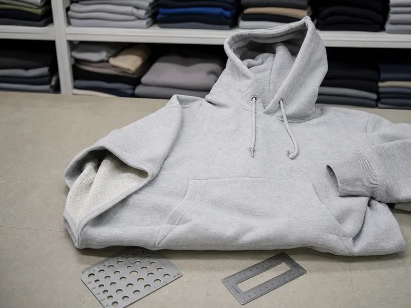 Hooded sweatshirt product sample