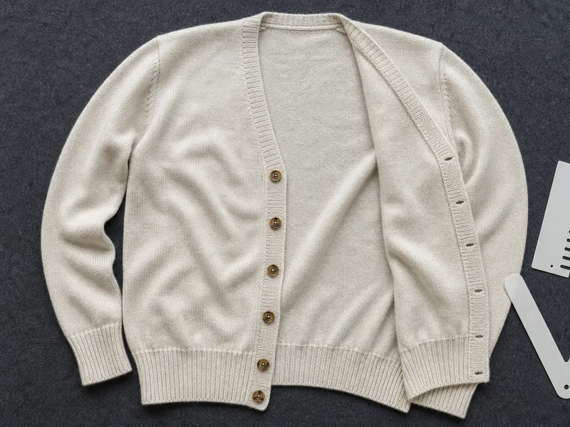 Knit cardigan product sample