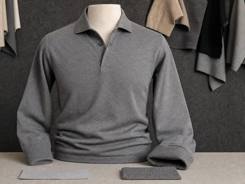Long sleeve thick polo product sample