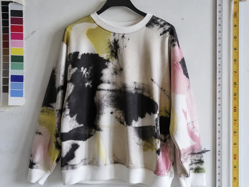 Printed sweatshirt product sample
