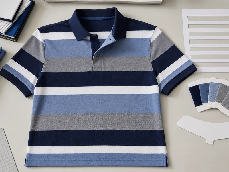 Striped polo product sample