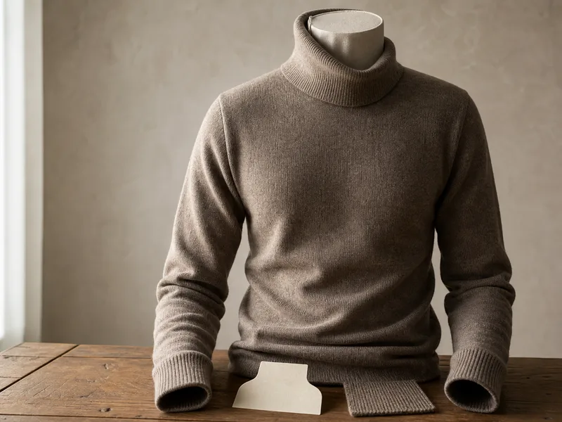 Turtleneck knitwear product sample