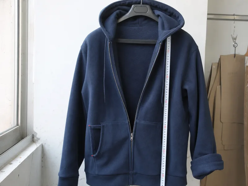 Zip-up hoodie product sample