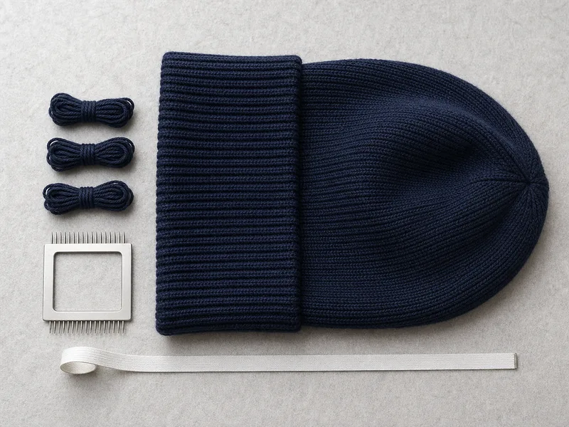 Knit beanie product sample