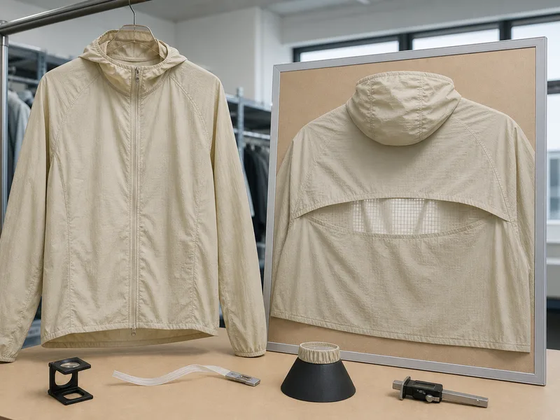 Lightweight sun protection jacket product sample