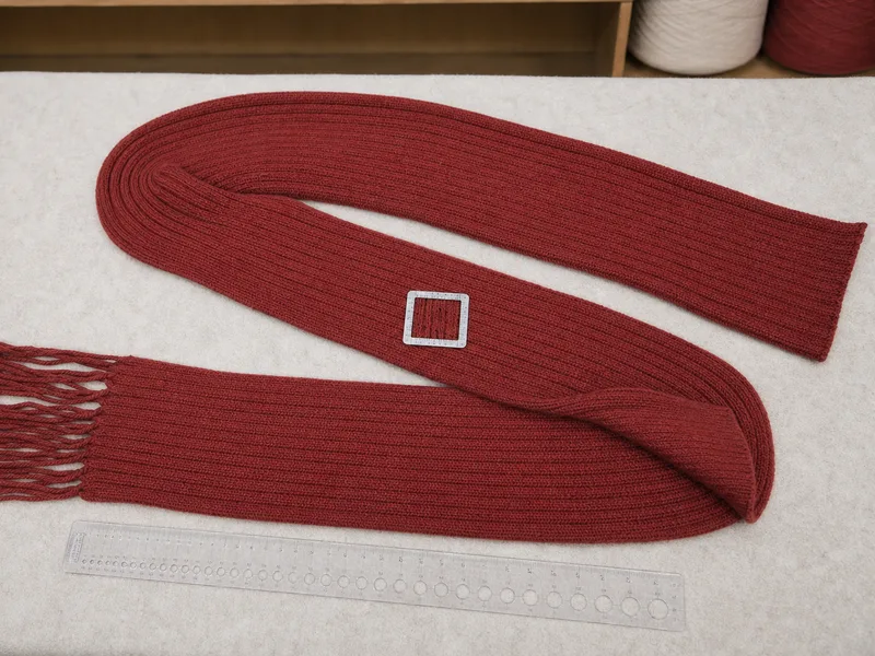 Long knit scarf product sample