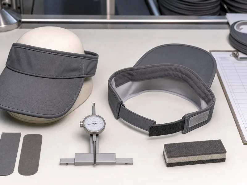 Open-top visor hat product sample