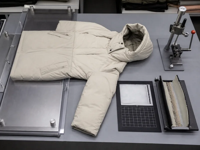 Padded coat product sample