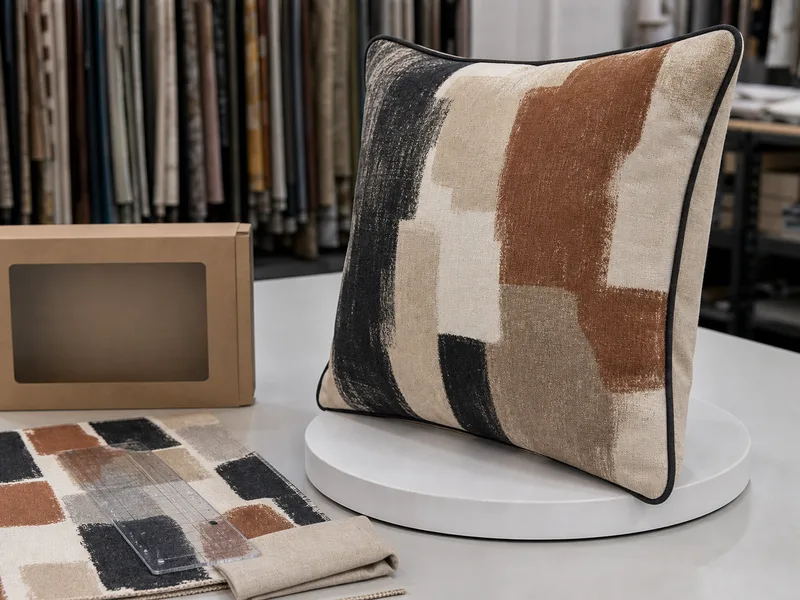 Printed decorative pillow product sample