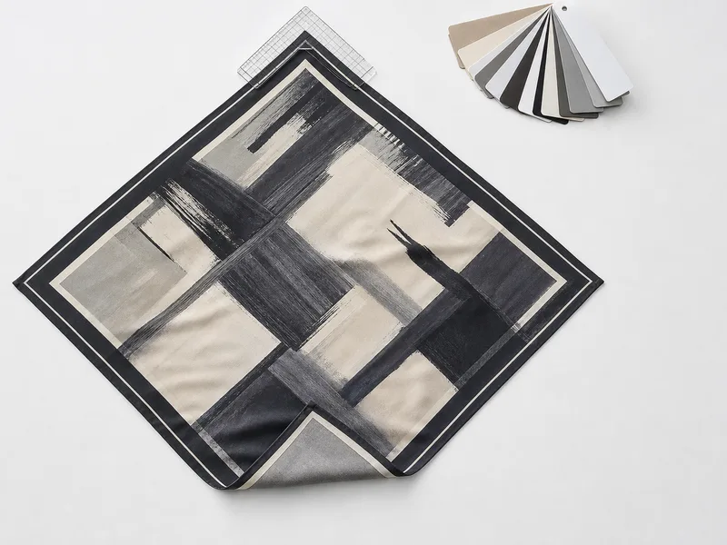 Printed square scarf product sample