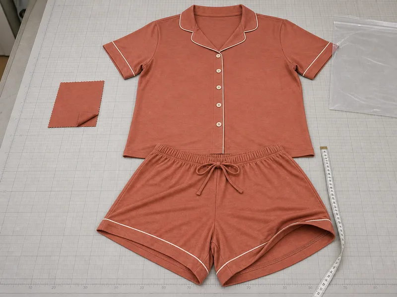 Short sleeve shorts pajama set product sample