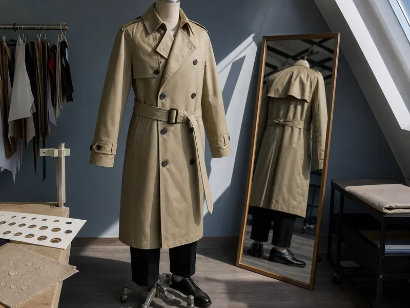 Trench coat product sample