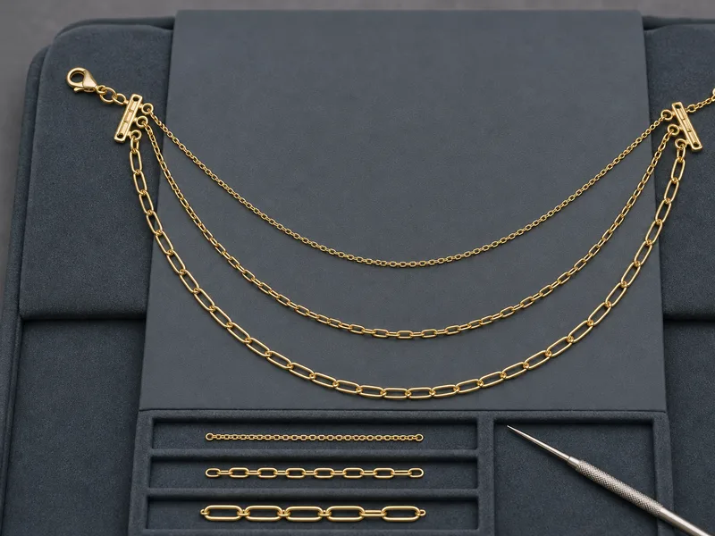 Layered necklace product sample