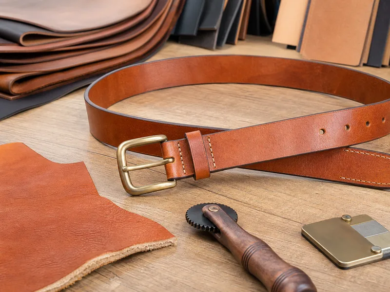 Leather belt product sample
